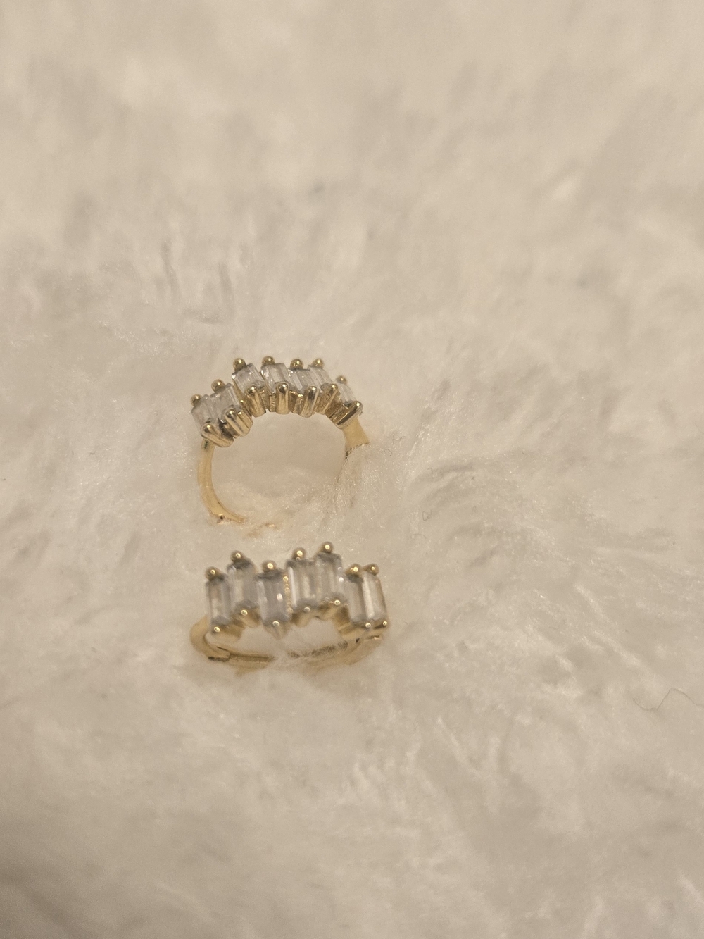 Gold Tone Crystal Huggie Earrings - Women Jewelry
